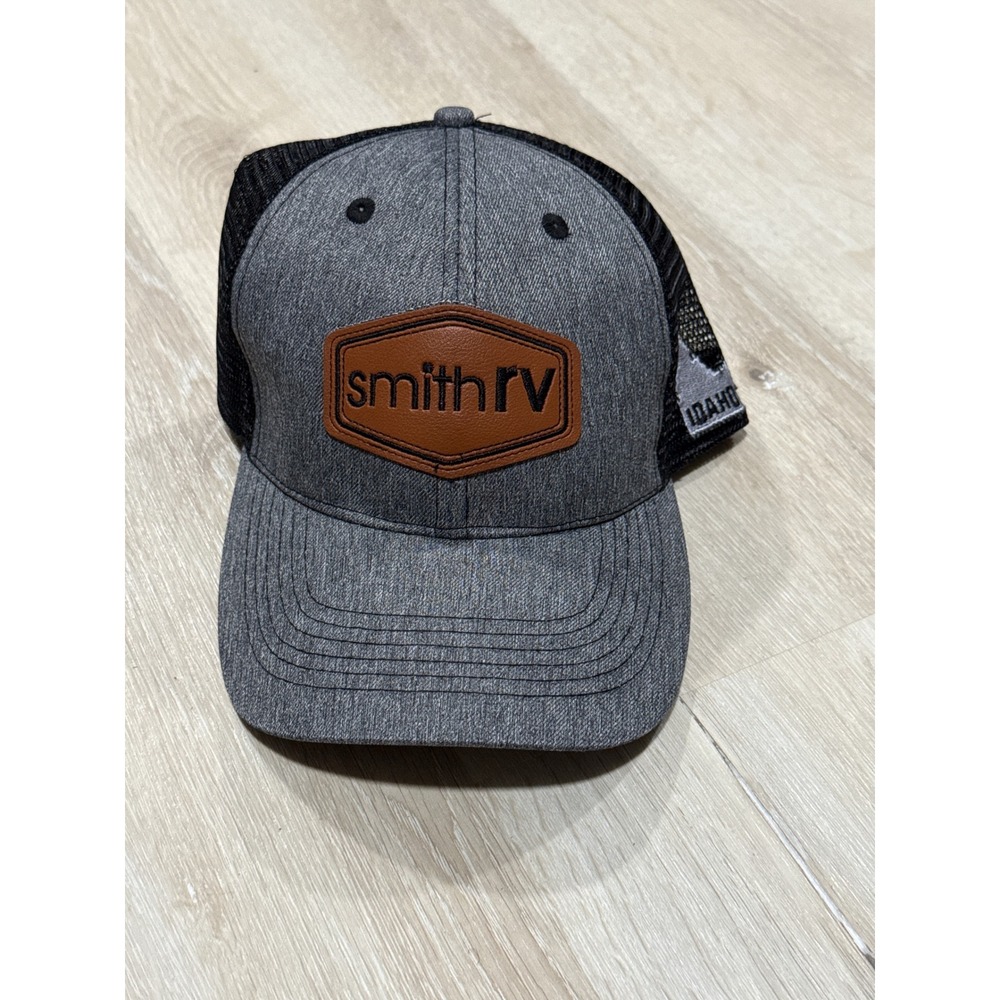 Smith RV Idaho Trucker Hat Grey Black Mesh Snapback Cap Idaho State Logo Patch